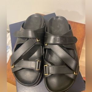 Black platform sandals